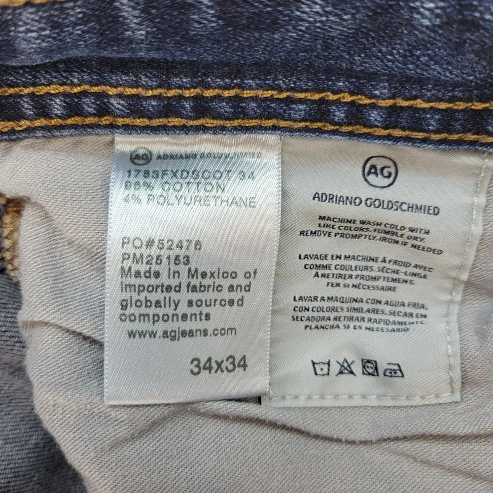 AG Adriano Goldschmied Jeans Mens 34x30* Blue Tellis Modern Slim Straight Denim - Picture 5 of 12